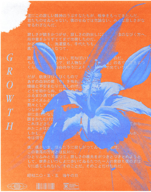 'GROWTH" Vintage Flower Poster Abstract