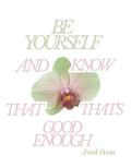 ‘Be Yourself’ Aesthetic Flower Poster Typography