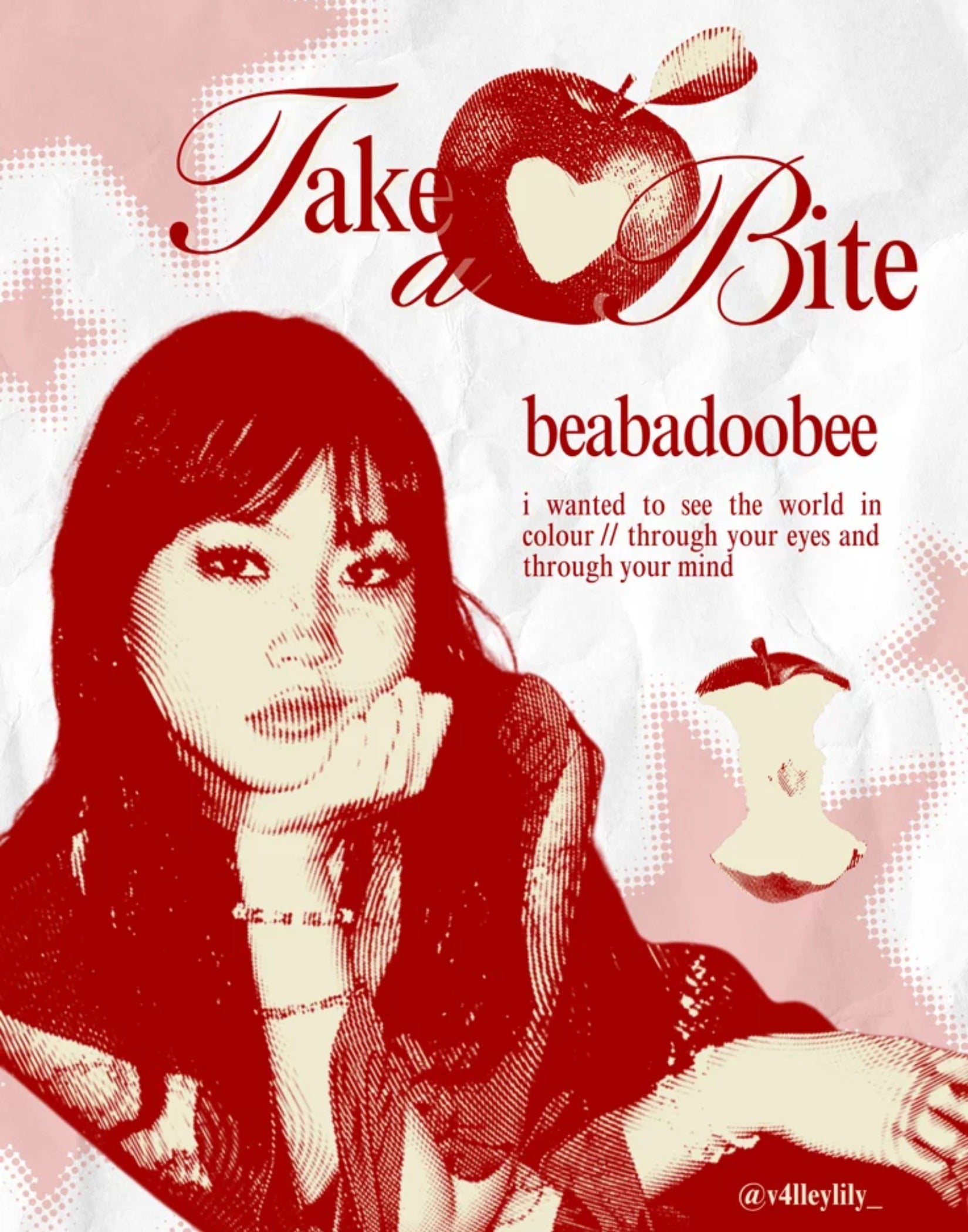 Abstract Beabadoobee 'Take a Bite' Poster Vintage